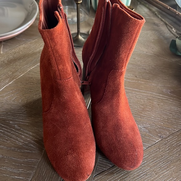 Jeffrey Campbell Suede Leather Booties Rust Size 6 - Picture 5 of 8